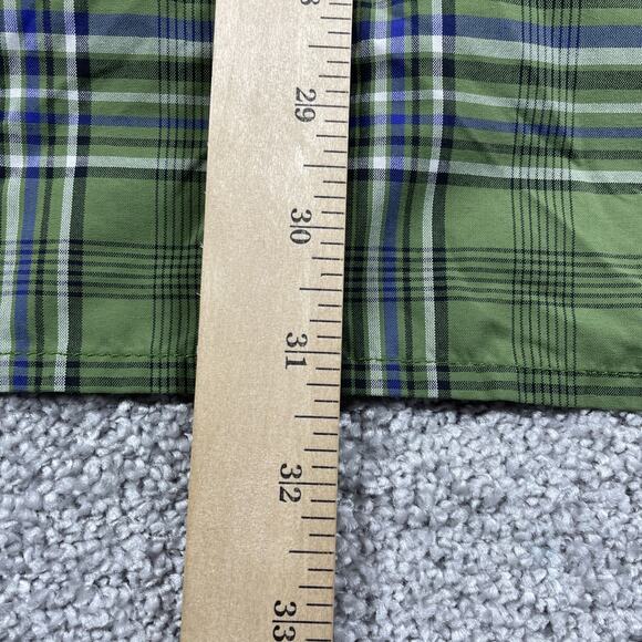 North Face Button Down Shirt Mens Extra Large Nylon Plaid Short Sleeve Green - Picture 13 of 13